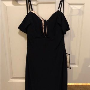 Navy blue bodycon cocktail dress